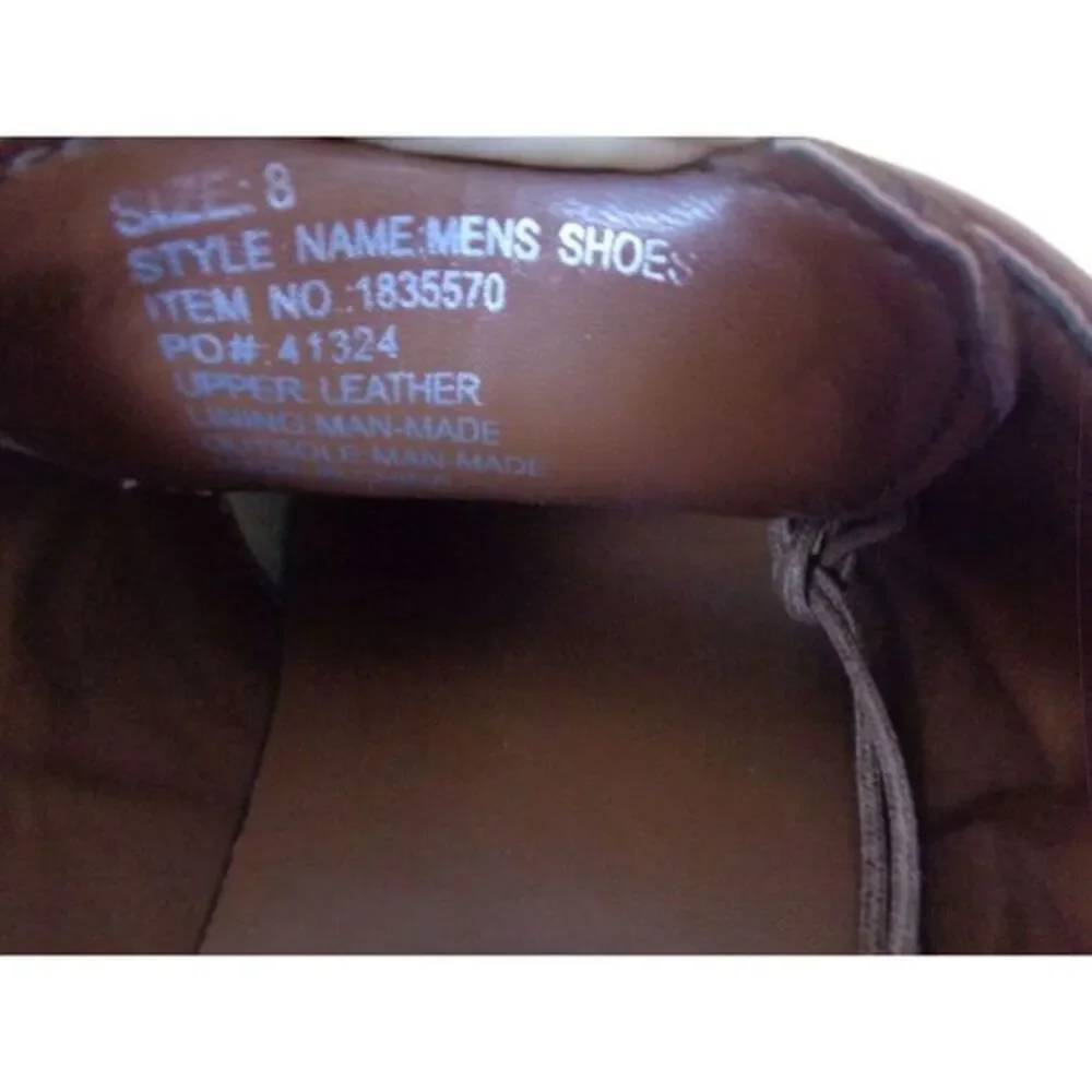 Perry Ellis Portfolio Leather Oxford Dress Shoes‎ Lace Up Brown Mens Size 8